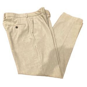 JM Haggar Slim Fit Light Gray Tweed Dress Pants Size 33 x 30